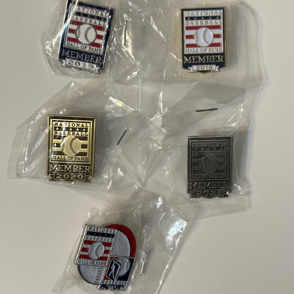 National Baseball Hall of Fame Official Member Pins (2018-2021) Lot of 5 NEW